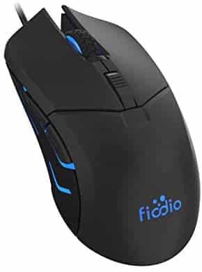 FIODIO Wired Gaming Mouse, 5500 DPI, Breathing Light, Ergonomic Game USB Computer Mice RGB Gamer Desktop Laptop PC Gaming Mouse, 7 Colors RGB Lighting, 6 Buttons for Windows 7/8 / 10, Black (Renewed)