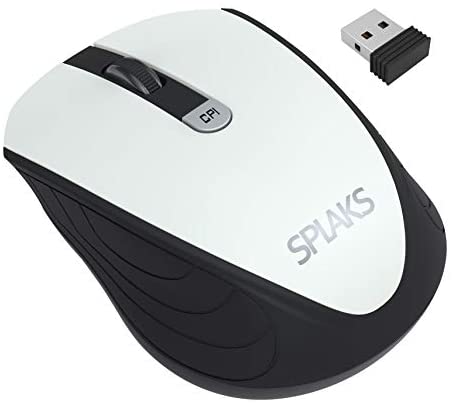 Wireless Optical Computer Mouse, Splaks 2.4Ghz Wireless Mice Portable Office Mouse, Left or Right Hand Mouse 3 Adjustable DPI, 4 Buttons with Nano USB Receiver for Computer, Laptop, MacBook