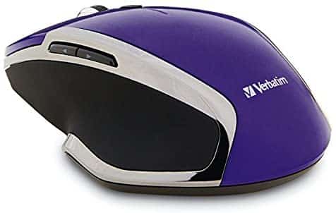 Verbatim 2.4G Wireless 6-Button LED Ergonomic Deluxe Mouse – Computer Mouse with Nano Receiver for Mac and PC – Purple