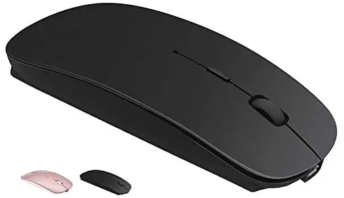 Wireless Bluetooth Charger Computer Mouse for MacBook Air Mac Pro Laptop Ipad Pad PC The Laser Optical Rechargeable Mini Slim Silent Mice is Replacement Wired Widely Used Desktop Hp iMac (Black)