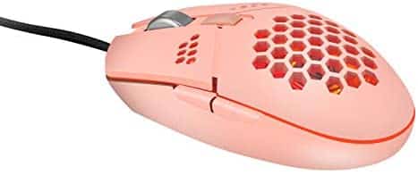 Anholi USB Wired Gaming Mouse with Silence Cooling Fan,Lightweight Honeycomb Shell Hole Gaming mice,Gorgeous Colorful Breathing LED Backlight,4 Adjustable DPI Optical Sensor for PC,Mac,Xbox,PS4(Pink)