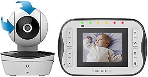 Motorola Digital Video Baby Monitor MBP41S with Video 2.8 Inch Color Screen, Infrared Night Vision, with Camera Pan, Tilt, and Zoom … (2.8″ Screen – One Camera)