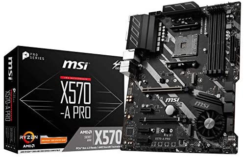 MSI X570-A PRO Motherboard (AMD AM4, DDR4, PCIe 4.0, SATA 6Gb/s, M.2, USB 3.2 Gen 2, HDMI, ATX)