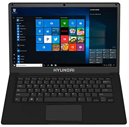 Hyundai Thinnote-A, 14.1″ Celeron Laptop, 4GB RAM, 64GB Storage, Expandable 2.5″ SATA HDD Slot, Windows 10 Home S Mode, English – Black