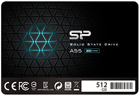 SP 512GB SSD 3D NAND A55 SLC Cache Performance Boost SATA III 2.5″ 7mm (0.28″) Internal Solid State Drive (SP512GBSS3A55S25)