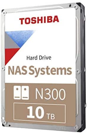 Toshiba N300 10TB NAS 3.5-Inch Internal Hard Drive – CMR SATA 6 Gb/s 7200 RPM 256 MB Cache – HDWG11AXZSTA
