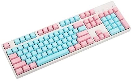 108 Key Mechanical Keyboard 61 87 104 Keys Miami Thick PBT Profile Keycap for Switches GH60 Tenkeyless Mechanical Gaming Keyboard (Color : 104 Key Blank)