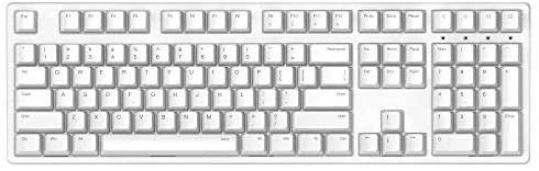iKBC W210 Wireless Mechanical Keyboard with Cherry MX Red Switch for Windows and Mac OS, Enables Media Key and LED Indicator (2.4G Dongle, USB 2.0, PBT Double Shot 108 Keycaps, White Color, ANSI/US)