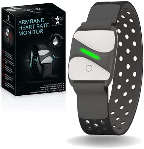 Vortec Bluetooth Heart Rate Monitor Armband | ANT Heart Rate Monitor | Arm Band Heart Rate Monitor| Wrist Heart Rate Monitor Peloton Compatible with iFit Polar Strava Wahoo Garmin > 200 Apps