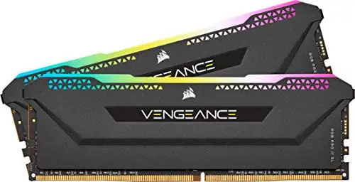 Corsair Vengeance RGB Pro SL 16GB (2x8GB) DDR4 3200 (PC4-25600) C16 1.35V Optimized for AMD Ryzen – Black (CMH16GX4M2Z3200C16)