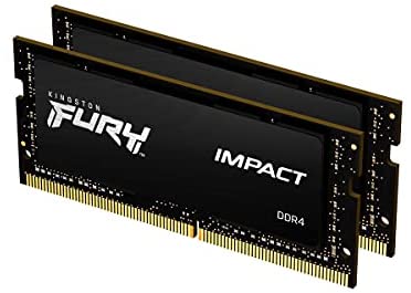 Kingston FURY Impact 64GB (2x32GB) 2933MHz DDR4 CL17 Laptop Memory Kit of 2 KF429S17IBK2/64, Black