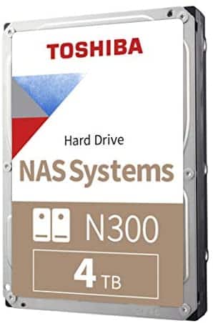 Toshiba N300 4TB NAS 3.5-Inch Internal Hard Drive – CMR SATA 6 GB/s 7200 RPM 128 MB Cache – HDWQ140XZSTA