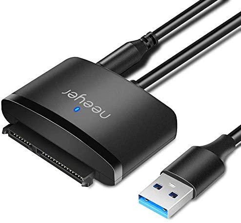SATA to USB 3.0, Neeyer SATA III Hard Drive Adapter Cable for 3.5/2.5 Inch HDD/SSD with 12V/2A Power Adapter, 20 Inch