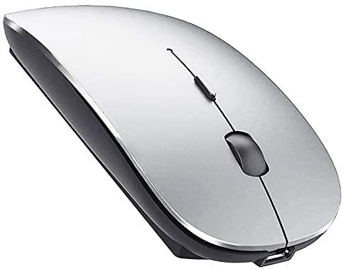 Rechargeable Wireless Mouse for MacBook Air MacBook Pro Mac iMac Laptop Chromebook Win8/10 Desktop Computer PC HP DELL (Gray Black)