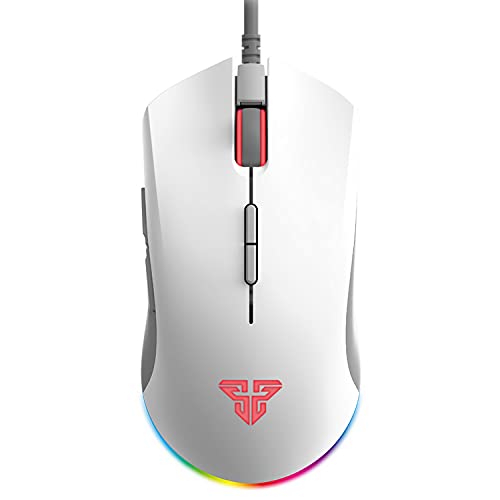 FANTECH Blake X17 Advanced Wired Gaming Mouse, 16.8 Million RGB Color Backlit, 10,000 DPI Optical Sensor, 7 Programmable Buttons, Symmetric Shape, White (Space Edition)