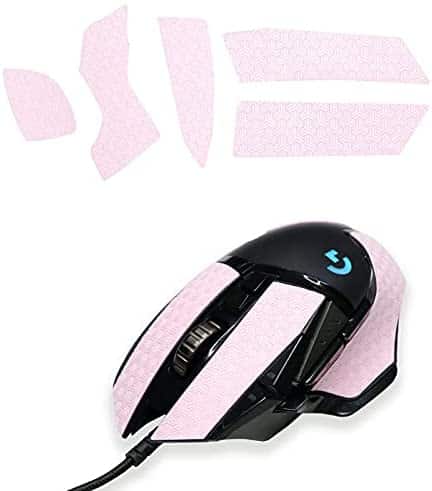 Mouse Grip Tape Gaming Mouse Games Absorbent Anti-Slip Grip Tape Fit Design for G502，Both Sides of The Mouse, Grasp Improve Game Technology Pink