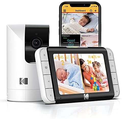 KODAK Cherish C525P Smart Video Baby Monitor, Video for Clear and Confident Check-Ins, User-Friendly Setup and Use and Battery-Life Lasting Through Naptimes or The Whole Night