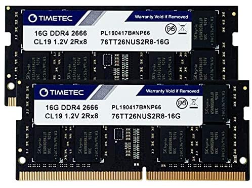 Timetec 32GB KIT(2x16GB) DDR4 2666MHz PC4-21300 Non-ECC Unbuffered 1.2V CL19 2Rx8 Dual Rank 260 Pin SODIMM Laptop Notebook PC Computer Memory RAM Module Upgrade (32GB KIT(2x16GB))