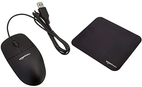 Amazon Basics Wireless Mouse with Nano Receiver and Mini Gaming Mouse Pad