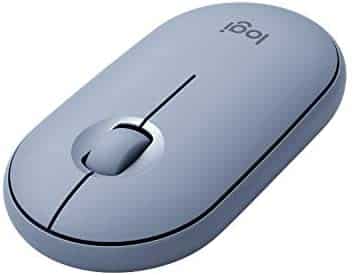 Logitech Pebble M350 Wireless Mouse with Bluetooth or USB – Silent, Slim Computer Mouse with Quiet Click for iPad, Laptop, Notebook, PC and Mac – Blue Grey