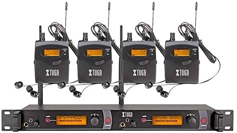 XTUGA RW2080 Rocket Audio Whole Metal Wireless in Ear Monitor System 2 Channel 4 Bodypack Monitoring with in Earphone Wireless Type Used for Stage or Studio