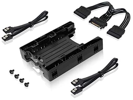 ICY DOCK Dual Tool-Less Dual 2.5 to 3.5 HDD Drive Bay SSD Mounting Bracket Kit Adapter with Cables – EZ-Fit Lite MB290SP-1B