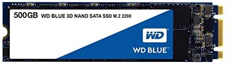 Western Digital 500GB WD Blue 3D NAND Internal PC SSD – SATA III 6 Gb/s, M.2 2280, Up to 560 MB/s – WDS500G2B0B