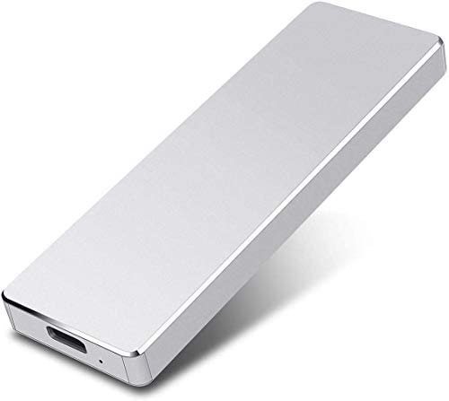 Portable Hard Drive Ultra-Thin Hard Drive External USB 3.1 Type C 1TB 2TB Hard Drive, Suitable for Mac, PC, Laptop, PS4, Xbox One 2TB-Silver (2TB-YOP-A1)