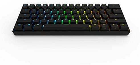 Anne 2 PRO, 60% Wired/Wireless Mechanical Keyboard True RGB Backlit – Tap Arrow Keys – Double Shot PBT Keycaps – NKRO – 1900mAh Battery (Gateron Brown, Black)