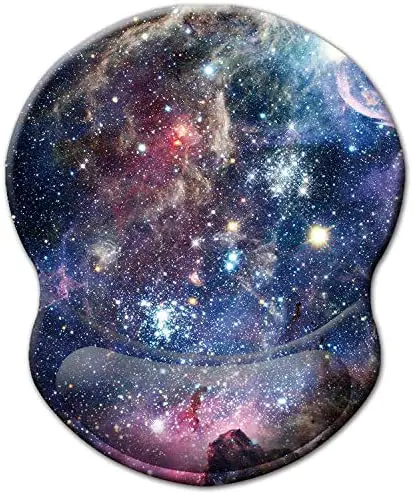 ITNRSIIET Mouse Pad, Ergonomic Mouse Pad with Gel Wrist Rest Support, Gaming Mouse Pad with Lycra Cloth, Non-Slip PU Base for Computer, Laptop, Home, Office & Travel, Starry Sky