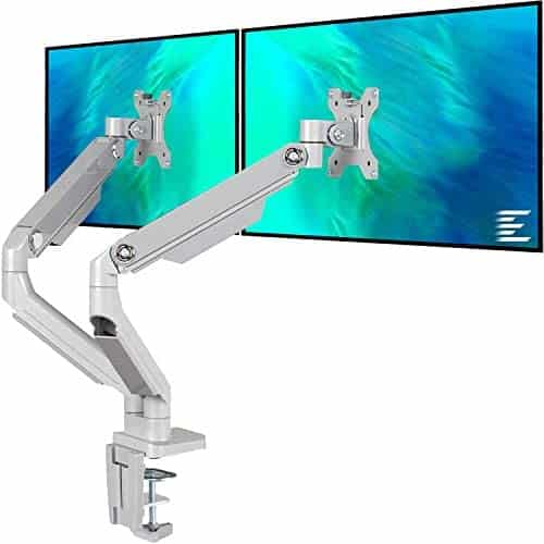 EleTab Dual Arm Monitor Stand – Height Adjustable Desk Monitor Mount Fits for 2 Computer Screens 17 to 32 inches – Each Arm Holds up to 17.6 lbs