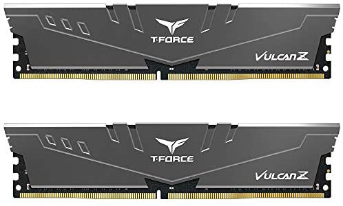TEAMGROUP T-Force Vulcan Z DDR4 16GB Kit (2x8GB) 3200MHz (PC4-25600) CL16 Desktop Memory Module Ram (Gray) – TLZGD416G3200HC16CDC01