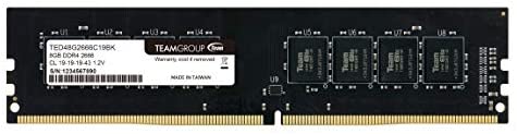 TEAMGROUP Elite DDR4 8GB Single 2666MHz PC4-21300 CL19 Unbuffered Non-ECC 1.2V UDIMM 288 Pin PC Computer Desktop Memory Module Ram Upgrade – TED48G2666C1901 – (1x8GB) Single