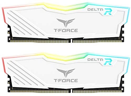 TEAMGROUP T-Force Delta RGB DDR4 16GB (2x8GB) 3000MHz (PC4-24000) CL16 Desktop Memory Module Ram – White – TF4D416G3000HC16CDC01