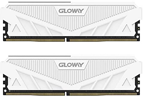 Gloway DDR4 Ram 16GB (2 x 8GB) 3200MHz(PC4-25600) CL16 1.35V 288-Pin DDR4 UDIMM Aluminum Desktop Memory Kit- White