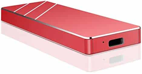 Portable External Hard Drive Ultra Slim Portable Hard Drive External HDD Compatible with Mac, Laptop, PC (Red,2TB)
