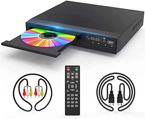 DVD Player with HDMI AV Output, DVD Player for TV, Contain HD with AV Cable/ Remote Control/ USB Input, All Region Support Home DVD Players, Tojock