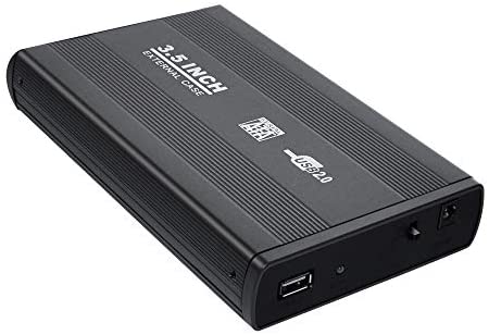 3.5 inch HDD External Case USB 3.0/USB 2.0 to SATA External 3.5 Hard Drive Enclosure Disk for 3.5 SATA HDD External Storage Box with Aluminum Case (USB2.0-Black)