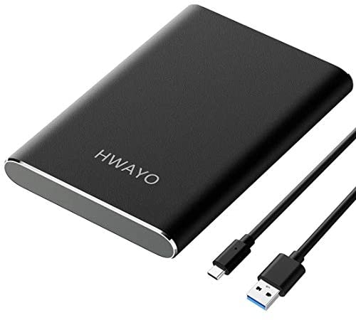 HWAYO 120GB Portable External Hard Drive, USB3.1 Gen 1 Type C Ultra Slim 2.5” HDD Storage Compatible for PC, Desktop, Laptop, Mac, Xbox One (Black)