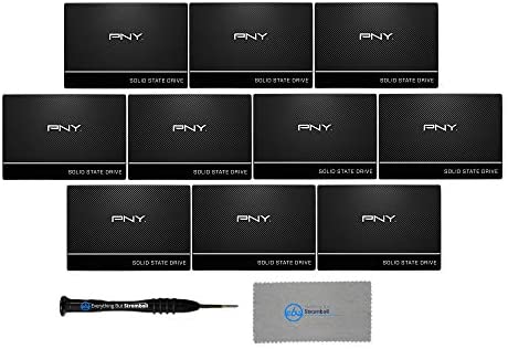 PNY CS900 120GB 2.5” Sata III Internal Solid State Drive (SSD) Ten Pack (SSD7CS900-120-RB) Bundle with (1) Everything But Stromboli Magnetic Screwdriver and (1) Microfiber Cloth