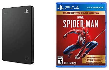 Seagate (STGD2000100) Game Drive for PS4 Systems 2TB External Hard Drive Portable HDD – USB 3.0, Officially Licensed Product & Marvel’s Spider-Man: Game of The Year Edition – Playstation 4