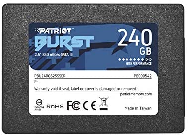 Patriot Memory Burst SSD 240GB SATA III Internal Solid State Drive 2.5″ – PBU240GS25SSDR
