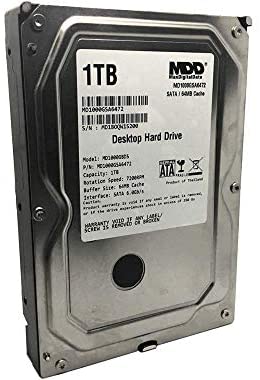 MaxDigitalData (MD1000GSA6472) 1TB 64MB Cache 7200RPM SATA 6.0Gb/s 3.5in Internal Desktop Hard Drive – 2 Years Warranty (Renewed)