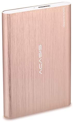 ACASIS USB3.0 2.5″ Portable External Hard Drive 500GB Hard Drive for PC,Laptop,Mac,PS4, Xbox one (500GB, Gold)