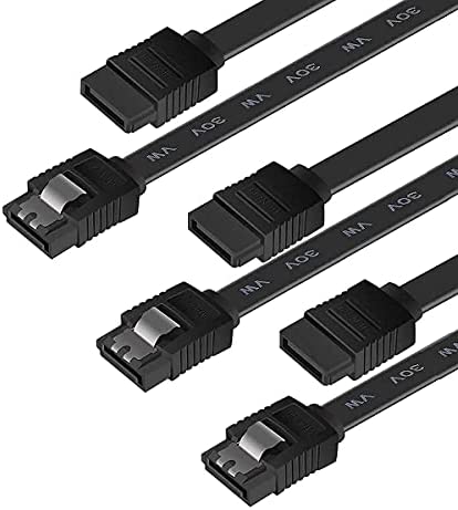 BENFEI SATA Cable III, 3 Pack SATA Cable III 6Gbps Straight HDD SDD Data Cable with Locking Latch 18 Inch Compatible for SATA HDD, SSD, CD Driver, CD Writer – Black