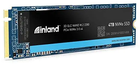 Inland Platinum 4TB SSD M.2 2280 NVMe PCIe Gen 3.0 x 4 3D NAND Internal Solid State Drive, PCIe Express 3.1 and NVMe 1.3 Compatible, Ultimate Gaming Solutions for PC Computer Laptops (4 TB)