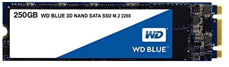 Western Digital 250GB WD Blue 3D NAND Internal PC SSD – SATA III 6 Gb/s, M.2 2280, Up to 550 MB/s – WDS250G2B0B