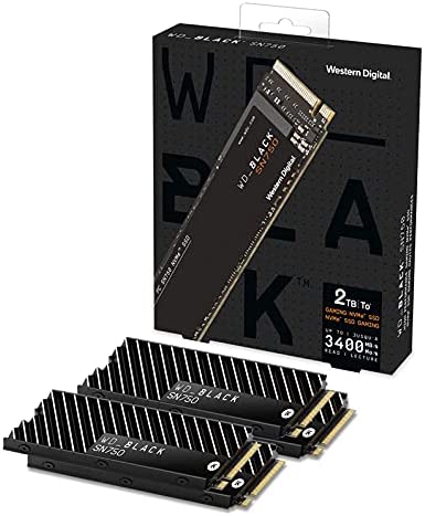 Western Digital WD Black SN750 NVMe PCIE M.2 2280 GEN3 8TB (2TB x 4) PCI-Express Internal Gaming SSD with Heatsink 3D NAND, 3,400 MB/s – WDS200T3XHC