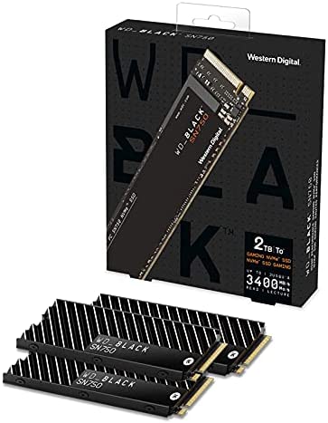 Western Digital WD Black SN750 NVMe PCIE M.2 2280 GEN3 6TB (2TB x 3) PCI-Express Internal Gaming SSD with Heatsink 3D NAND, 3,400 MB/s – WDS200T3XHC
