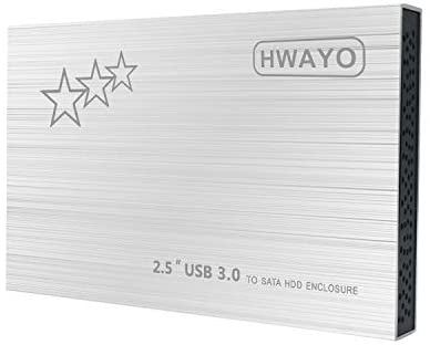 500GB External Hard Drive Portable – HWAYO 2.5” Ultra Slim HDD Storage USB 3.0 for PC, Laptop, Mac, Chromebook, Xbox One (Silver)